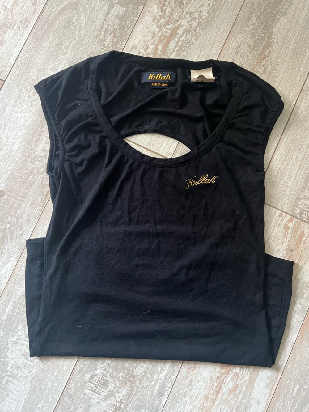 Black Open Back Women's Top with Capped Sleeves